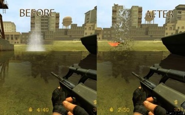 Улучшенный эффект стрельбы по воде