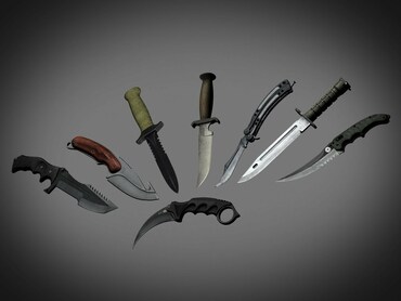 A pack of cheap knives from cs go for css