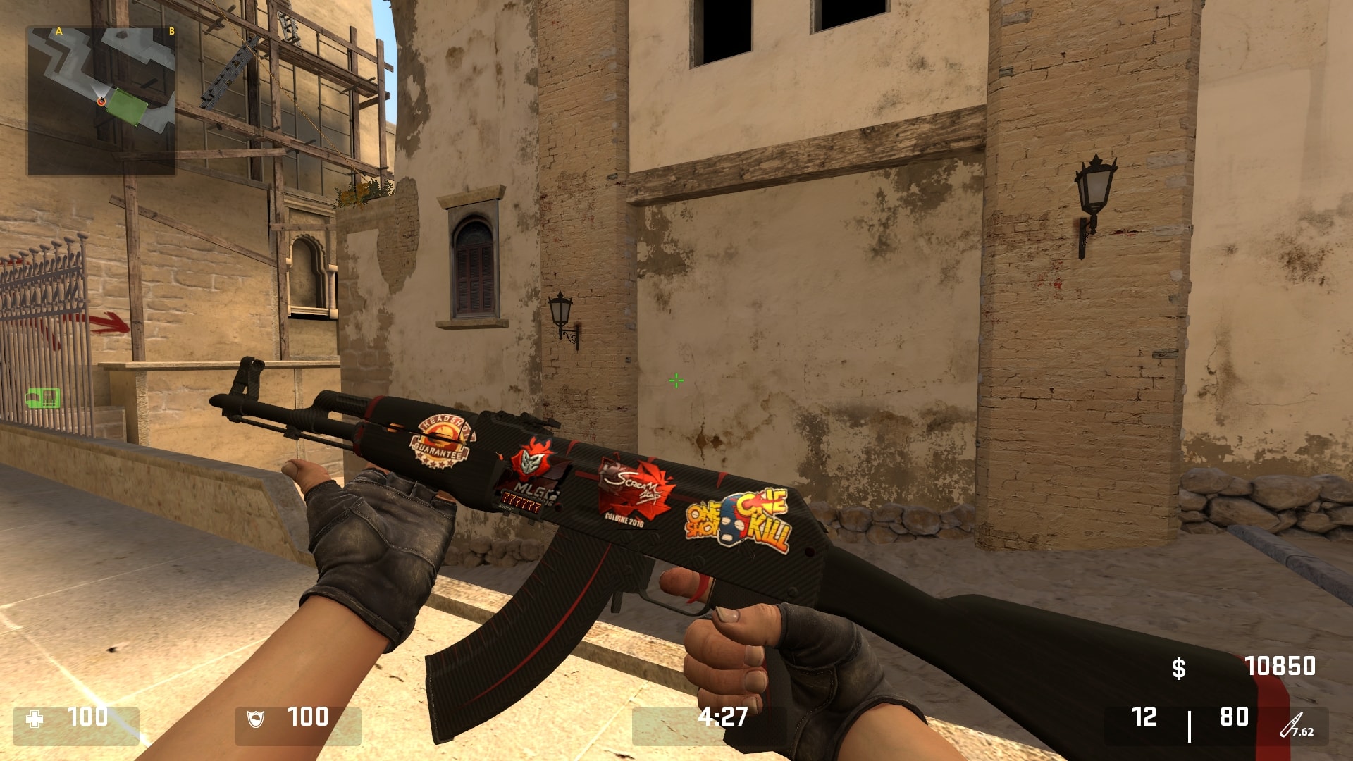 Download AK-47 Red line with stickers for CS 1.6