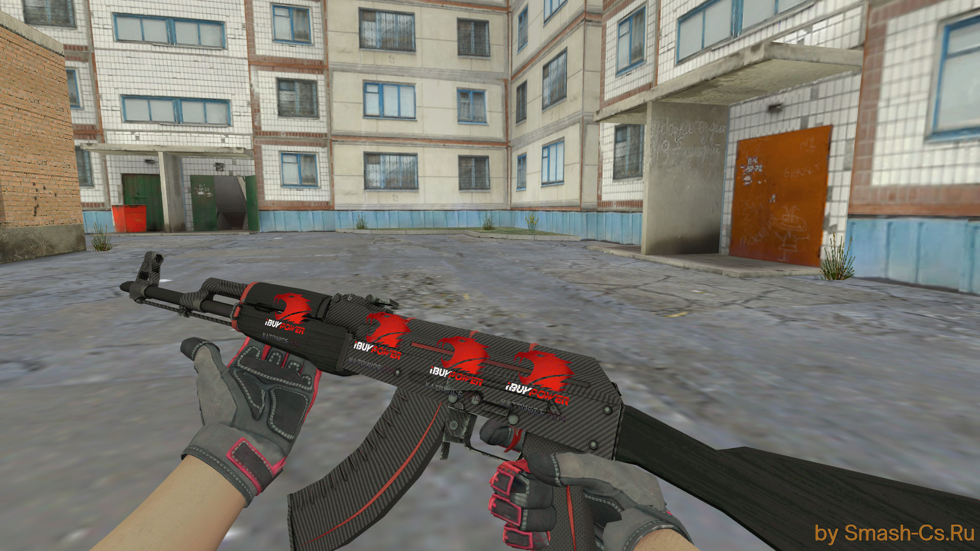 Download AK-47 Red line with stickers for CS 1.6