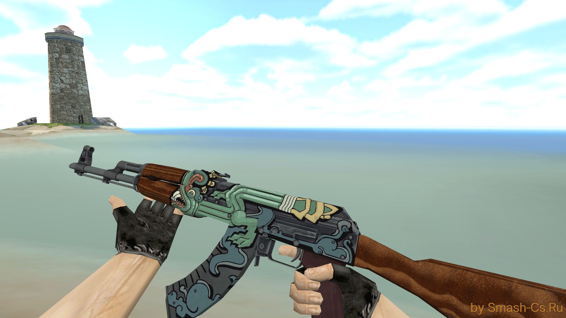 Download CS GO AK-47 in Fire Serpent Skin Wallpaper