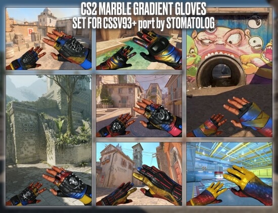 CS2 Marble Gradient Gloves Set for CSSV93+ CS2 Marble Gradient Gloves Set for CSSV93+